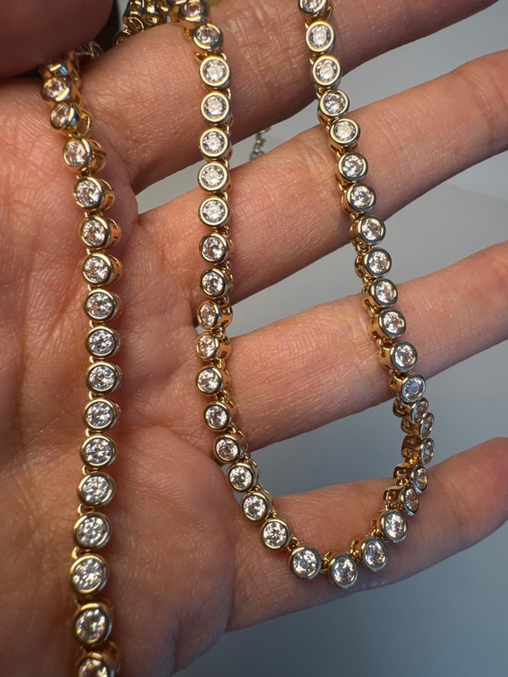 NWT Gold-Tone Cubic Zirconia Tennis Necklace - Elegant Sparkle